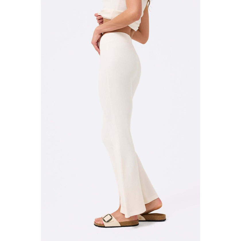Womens Rib Split Flare, White