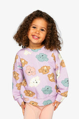 Printed Sweatshirt Purple Poodle Print