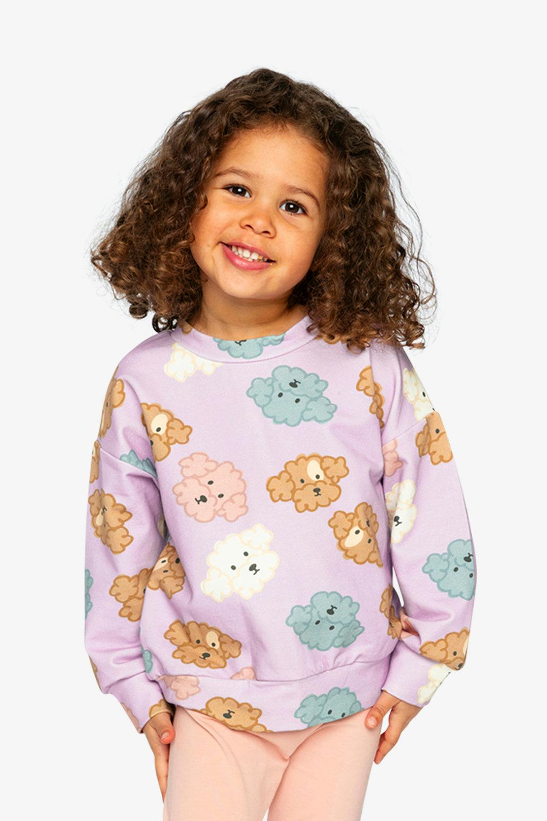 Printed Sweatshirt Purple Poodle Print