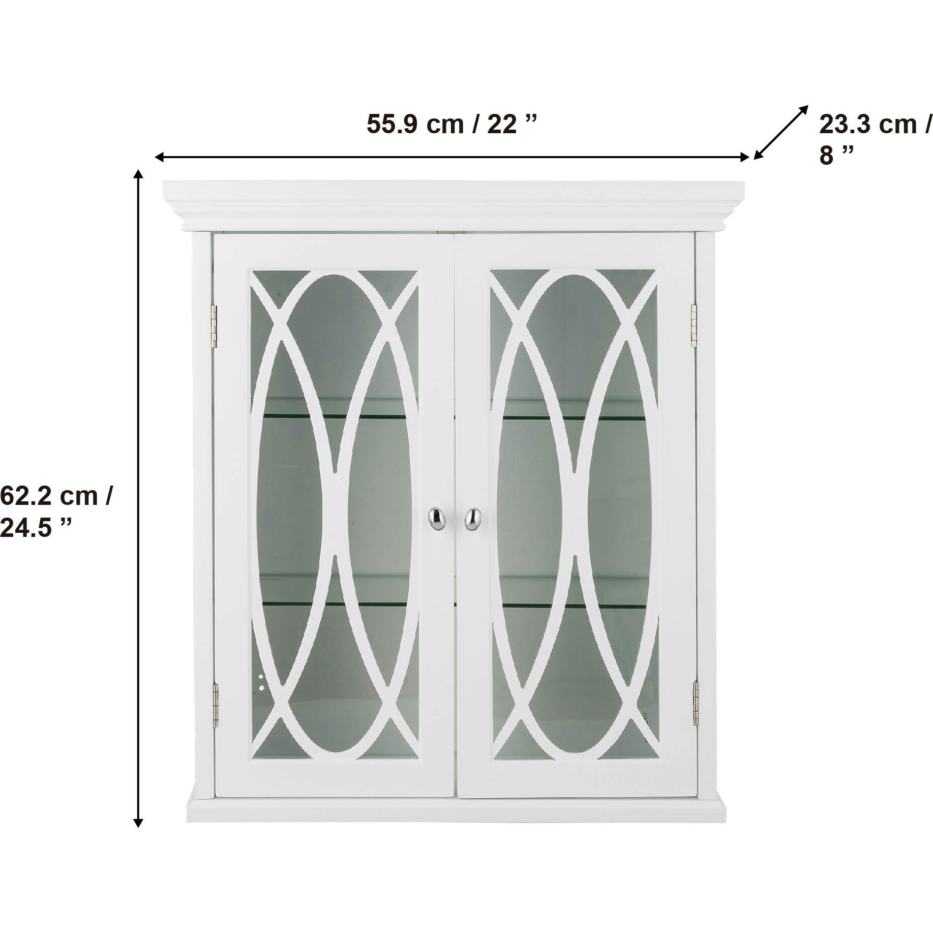Florence 2 Door Wooden Removable Wall Cabinet with Adjustable Shelves