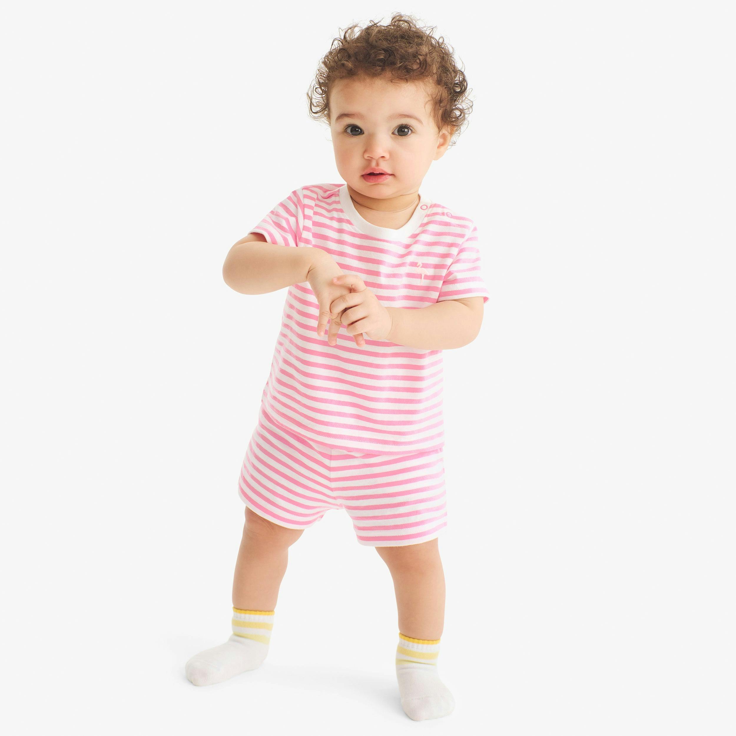 Clearance baby stripe embroidered set