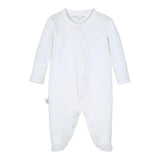 White Quilted Pima Cotton Baby One-Piece Pajamas