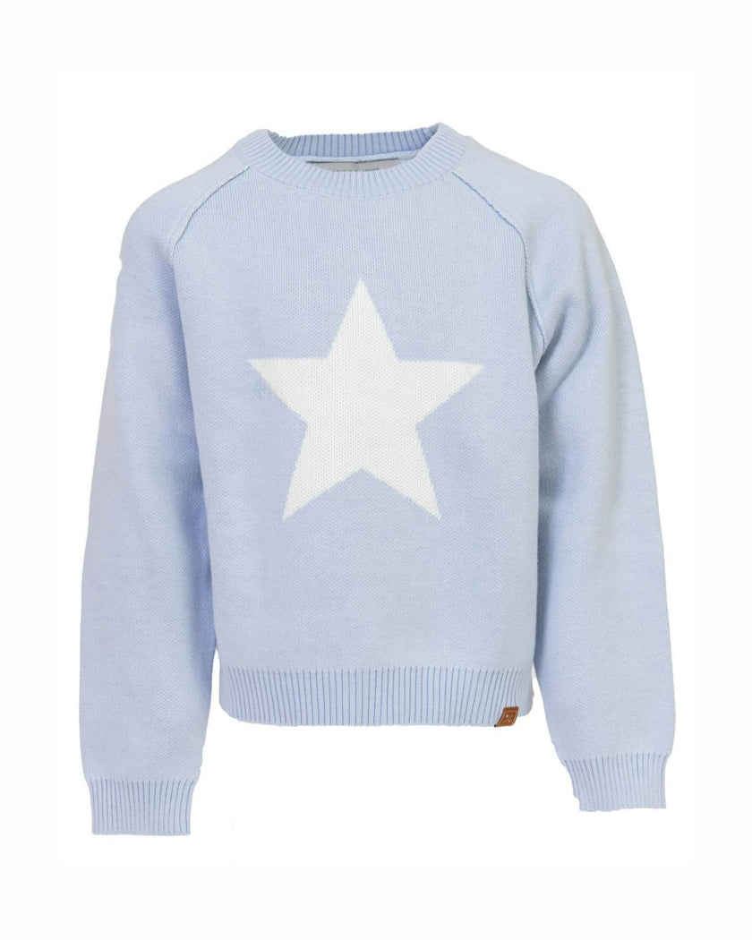 Kids Après Star Sweater in Light Blue