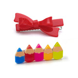 Pencils Parade Vibrant Navy Bow Hair Clips -BTS
