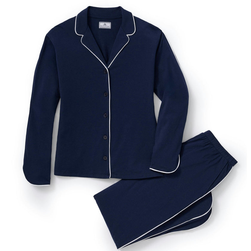 The Margaux Pima Pajama Set in Navy