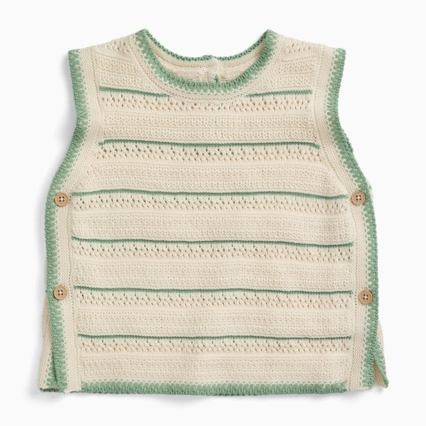Striped Pointelle Knitted Top