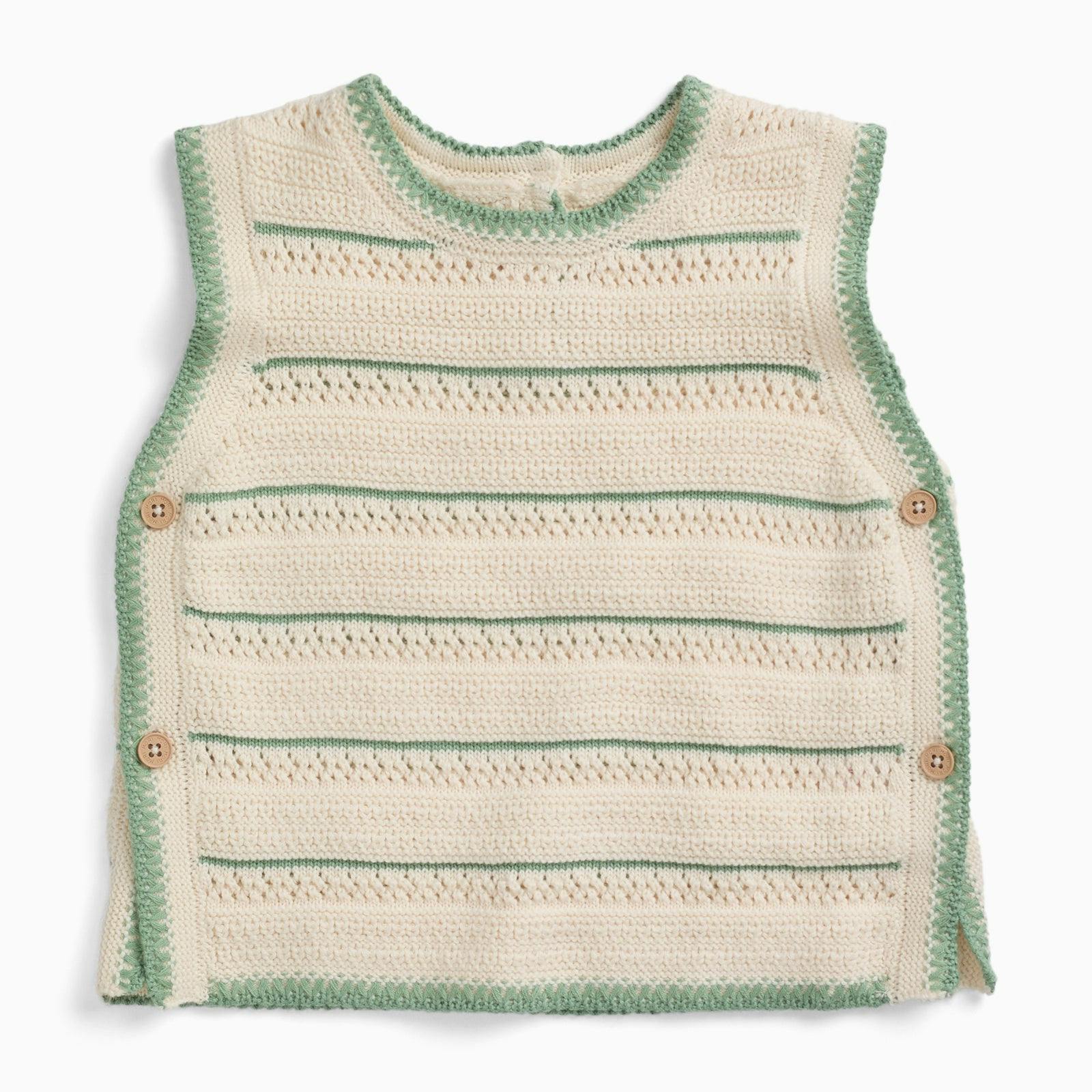 Striped Pointelle Knitted Top