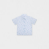 Colin Baby Boy Shirt Short Sleeve Cotton, Blue Whale