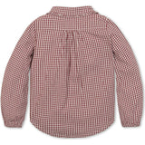 Organic Button Down Peter Pan Collar Top, Red