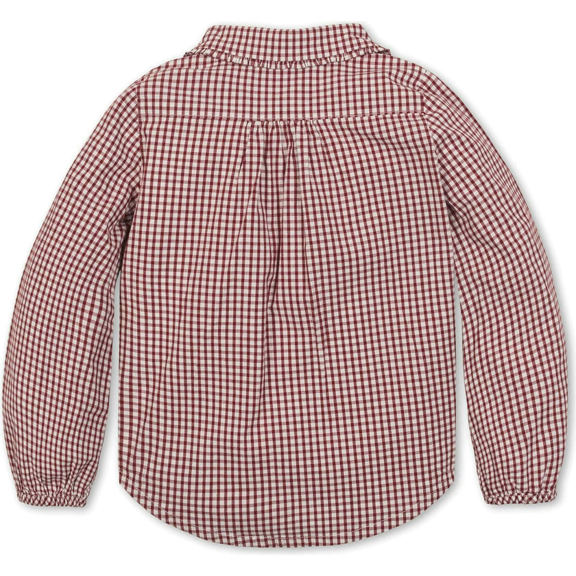 Organic Button Down Peter Pan Collar Top, Red