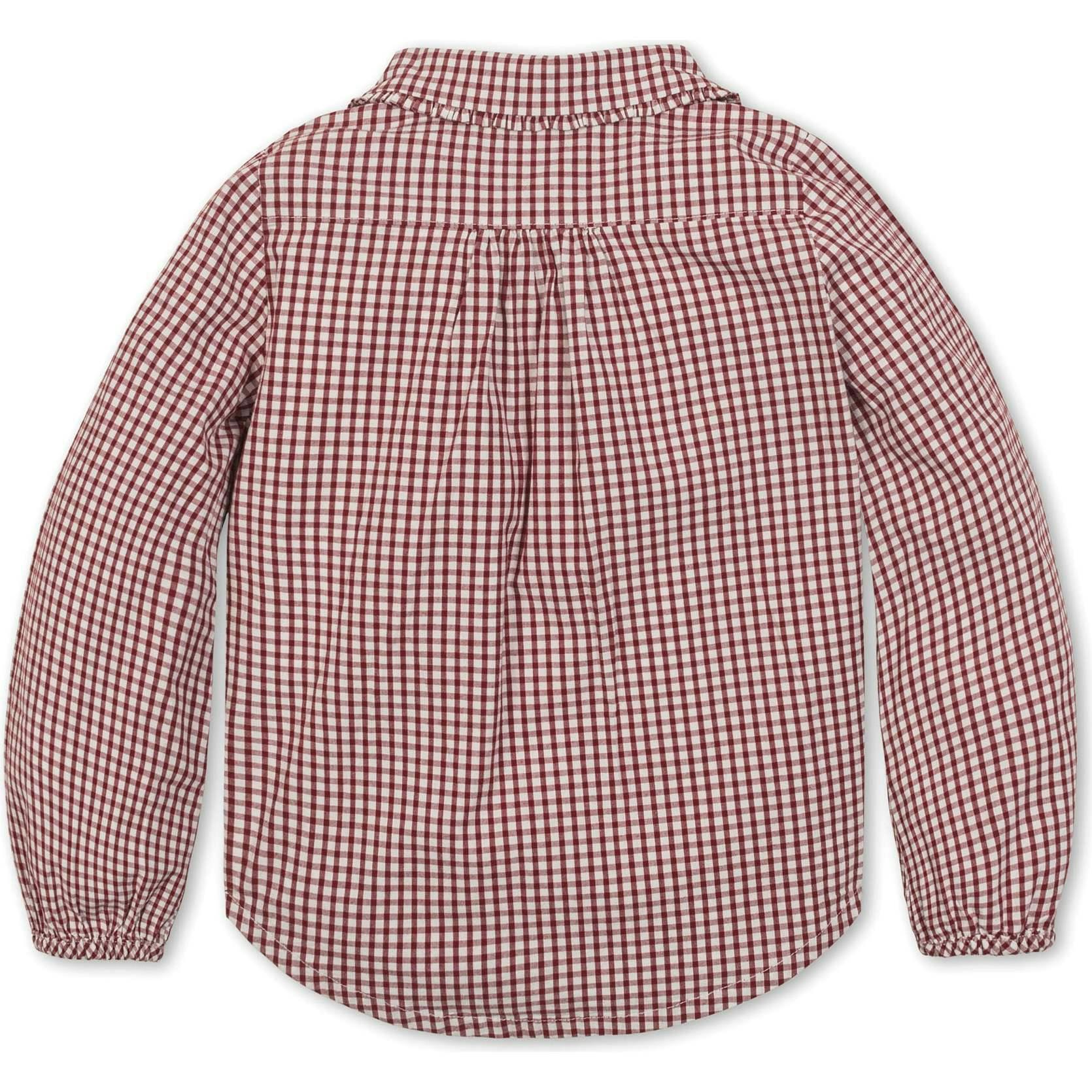 Organic Button Down Peter Pan Collar Top, Red