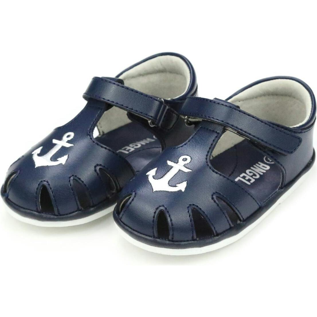 Sawyer Nautical Caged Leather Sandal (Baby)