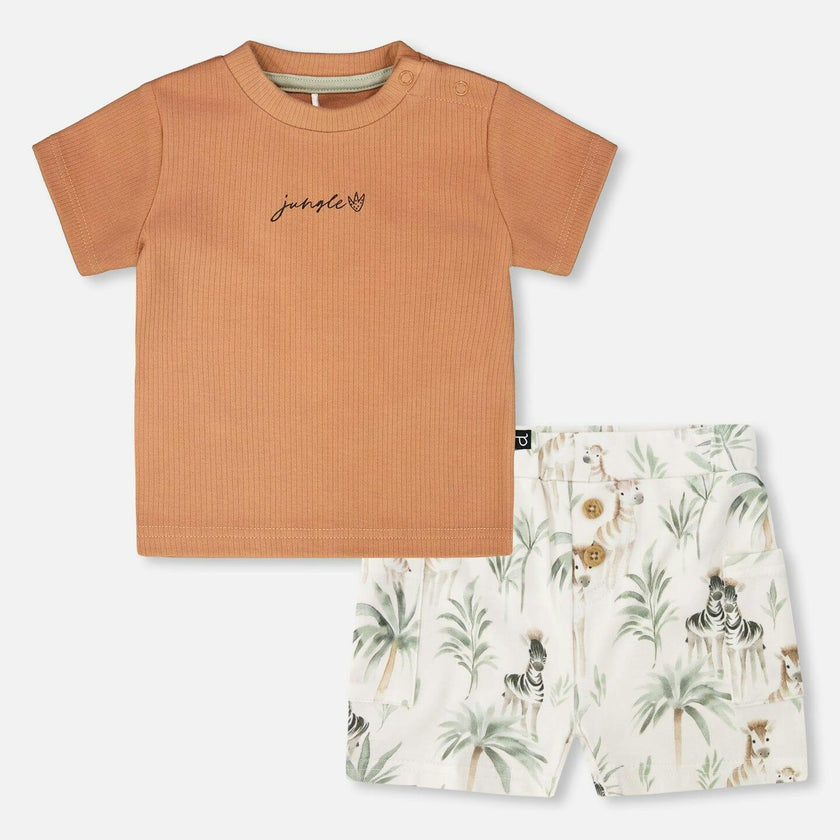 Cotton Rib Jersey T-Shirt And Organic Cotton Jersey Short Set
