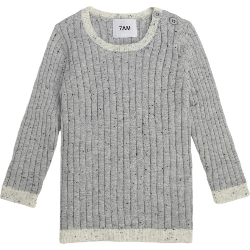 Ribbed Knit Long Sleeve Retro Top