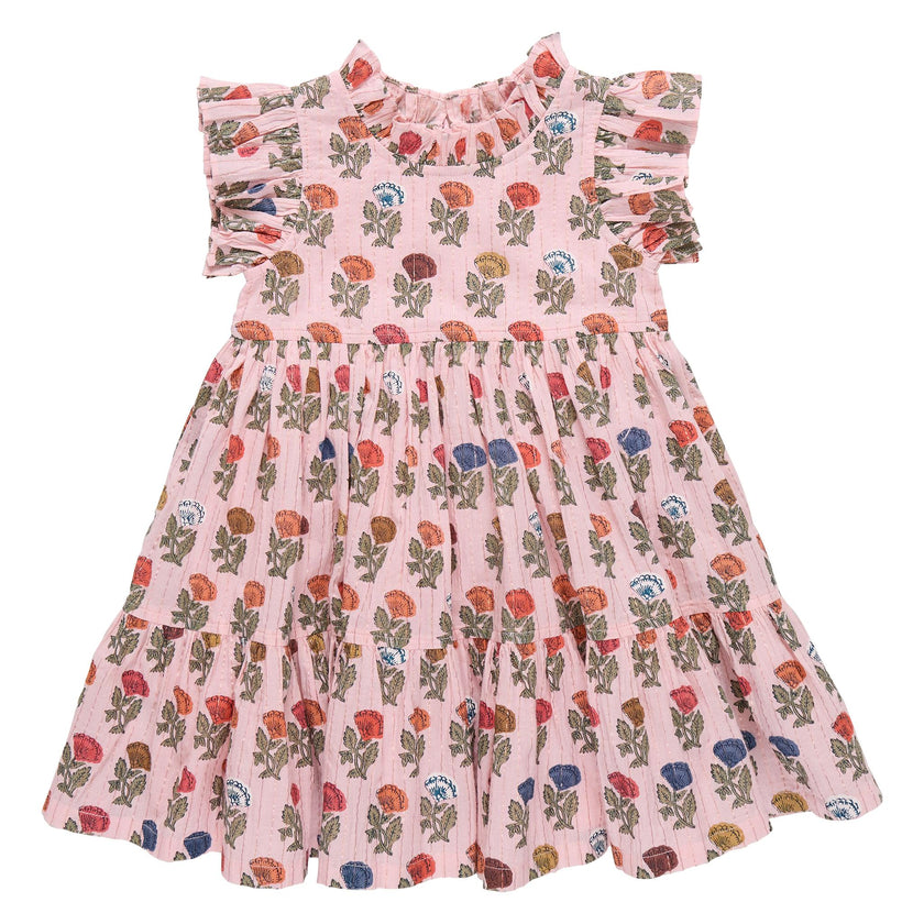 Girls Jennifer Dress - Multi Flower Drop