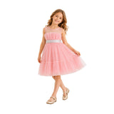 Pink Isolara Tulle Glitter Bow Dress