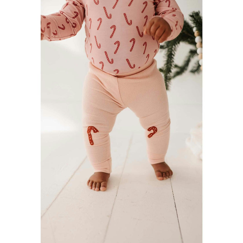 Baby Girl Patch Ribbed Leggings