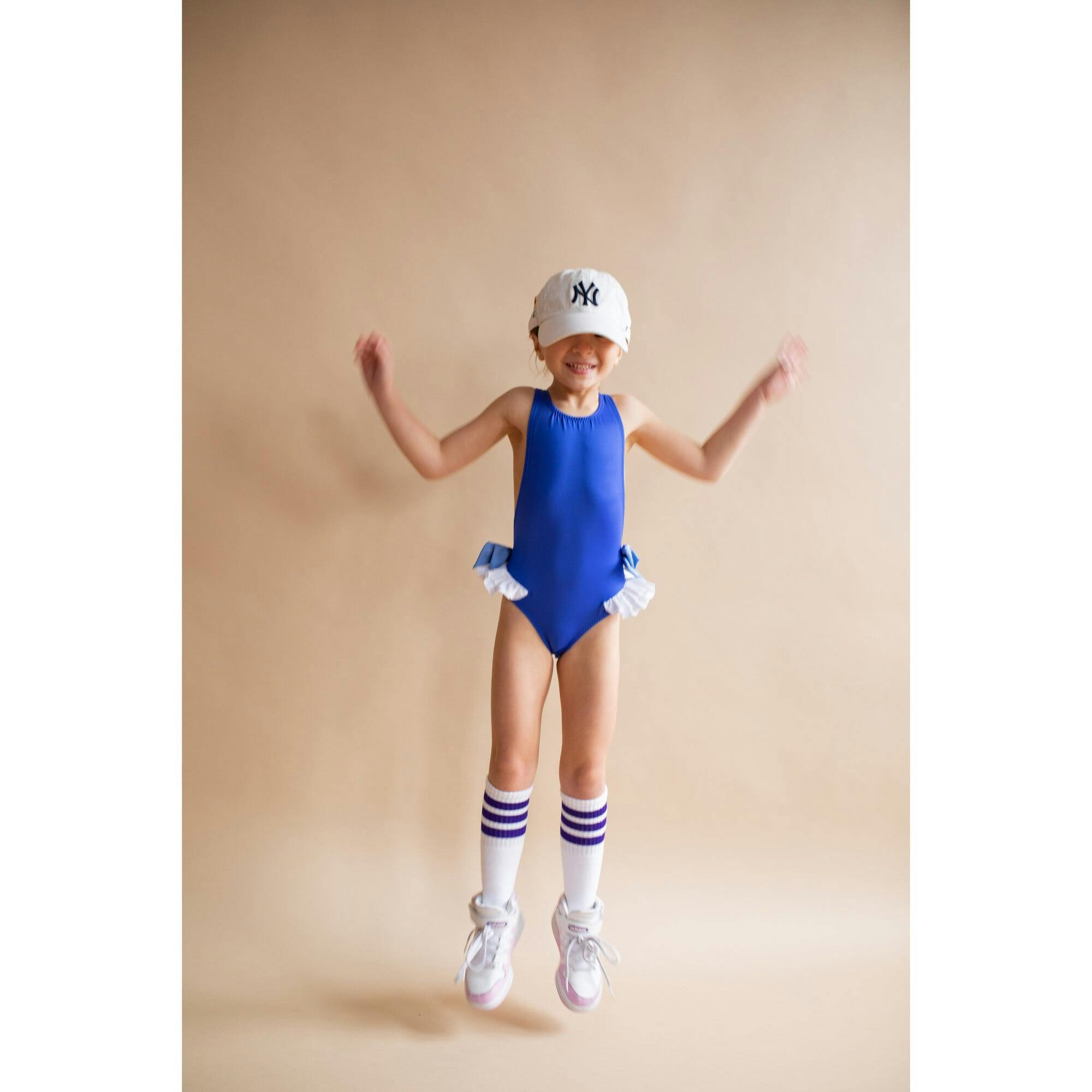 The Soho Crossover Back Strap One-Piece Swimwsuit, Blue Deep