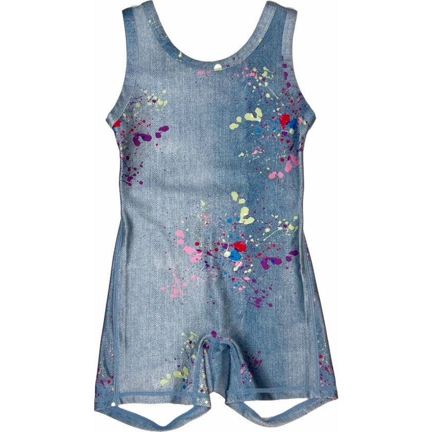Girls Thick Straps Mid Back Cut Out Leotard