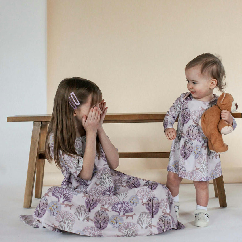 Baby Isabelle Print Long Sleeve Onesie Dress