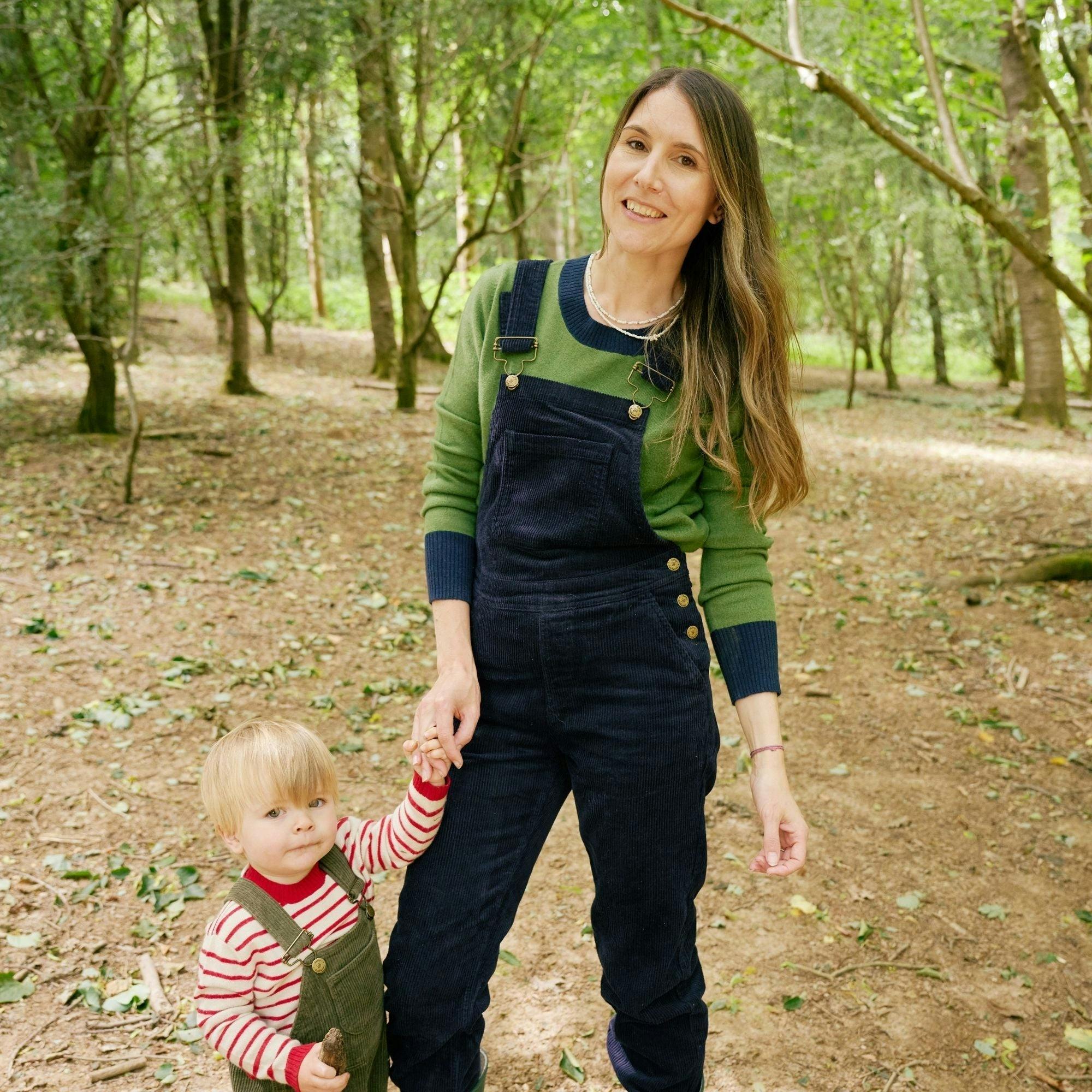 Adult Navy Chunky Cord Overalls