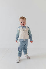 Boys Long Sleeve Track Set in Dusty Blue