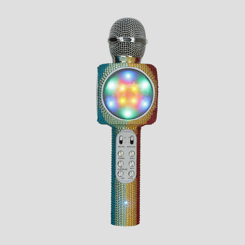 Rainbow Bling Karaoke Microphone & Bluetooth Speaker