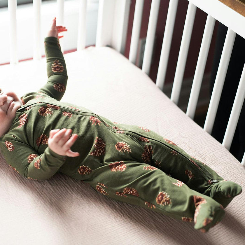 Pinecone Cotton Stretch Zipper Footed Romper