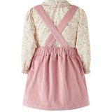Floral Blouse Cord Pinafore Set