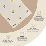 Clementine Lemon Embroidered Knit Baby Blanket