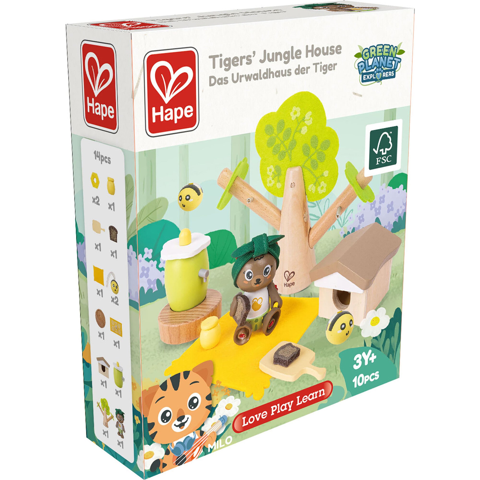 Hape: Honey Bees Picnic - 10pc Wooden Nature Pretend Play Toy