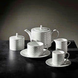 Tea Pot Or Coffee Pot Zig Zag  White Diam. 4.75"