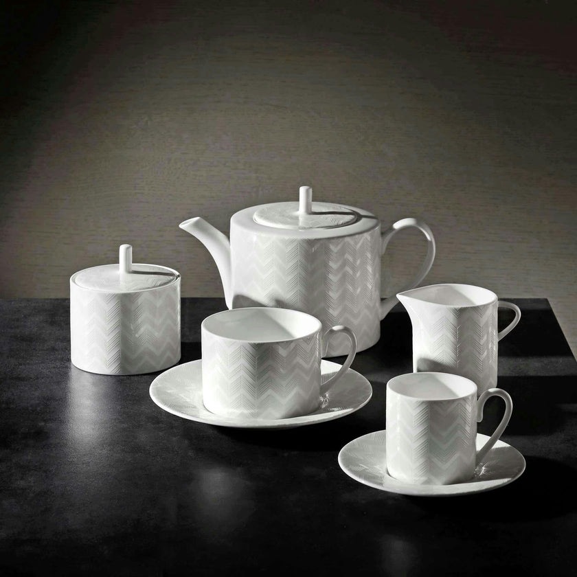Tea Pot Or Coffee Pot Zig Zag  White Diam. 4.75"