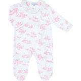Pink Toile Crossover Footie