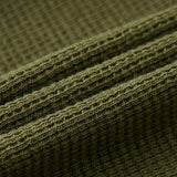Olive Waffle Zipper Footed Romper