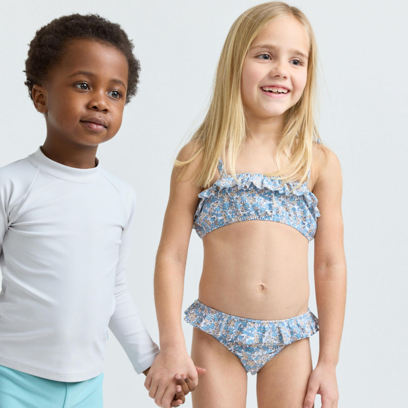 girls original slate floral bandeau bikini