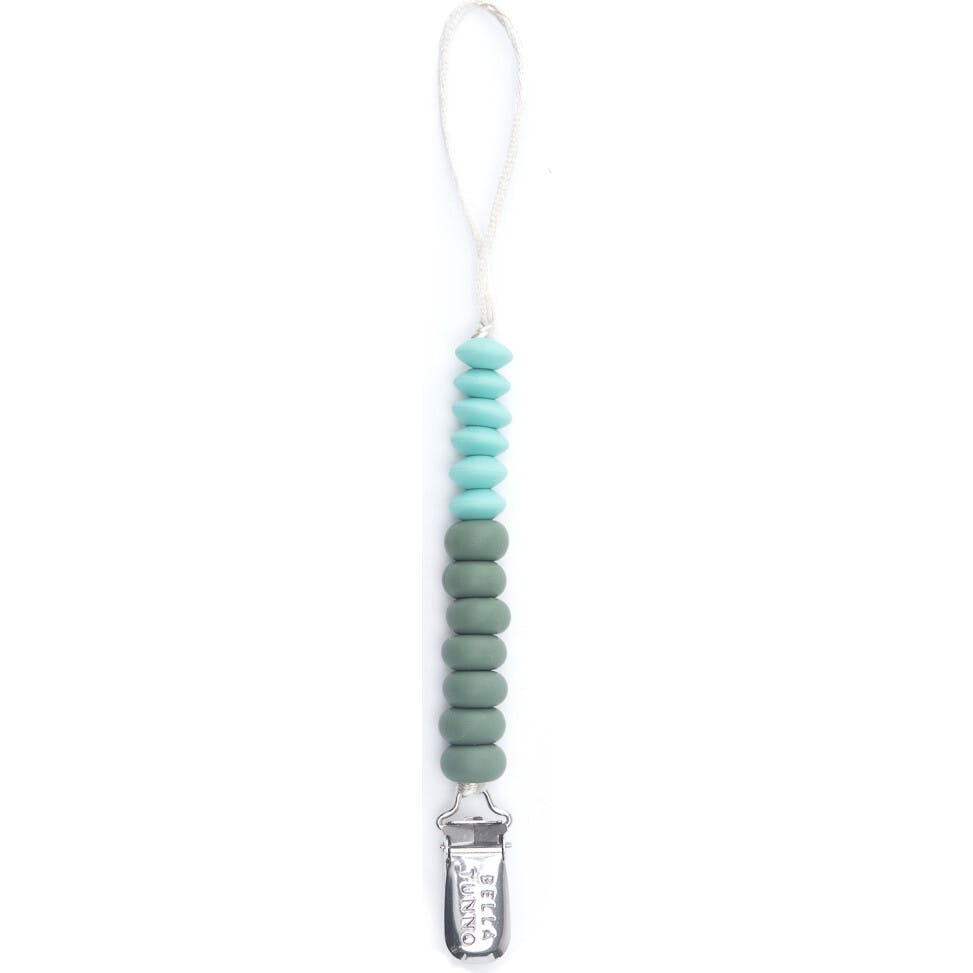 Moss Duo Beaded Silicon Pacifier Clip