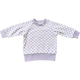 Fleece Sweatshirt Lavender Cloud Checkered