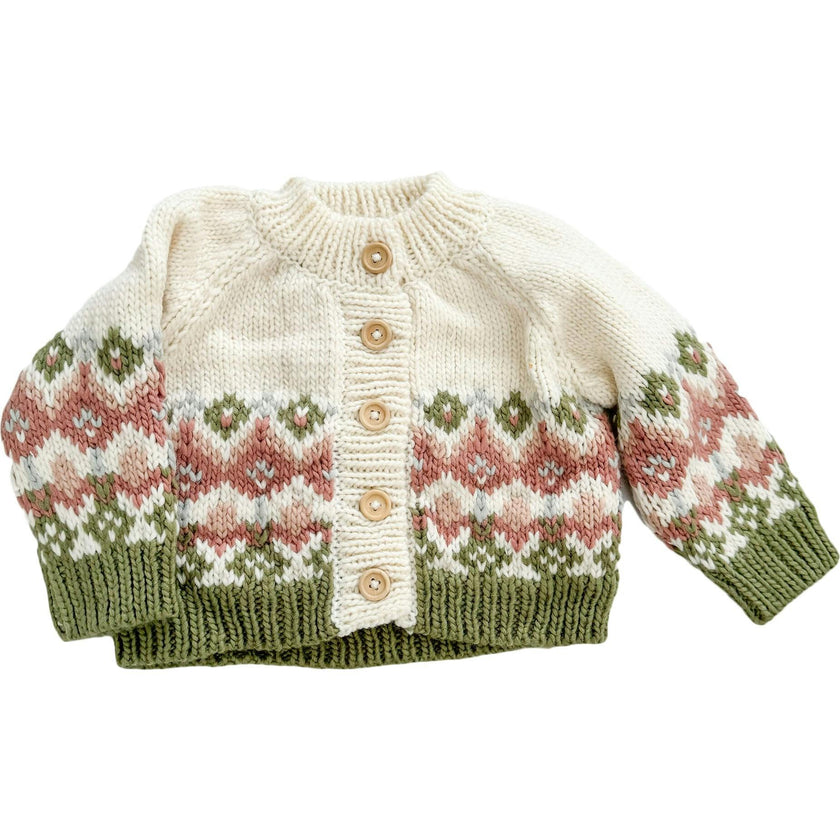 Fairisle Knit Cardigan, Navy