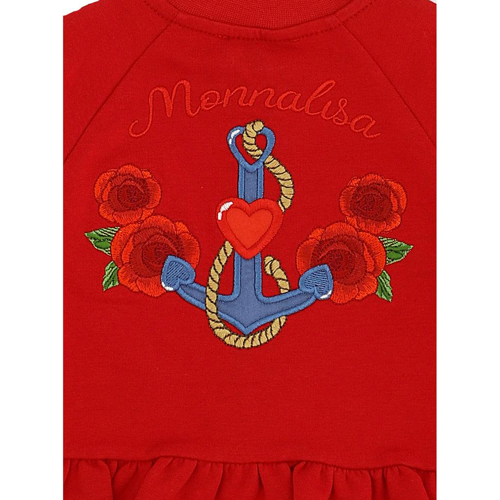 Red Embroidered Anchor Sweater
