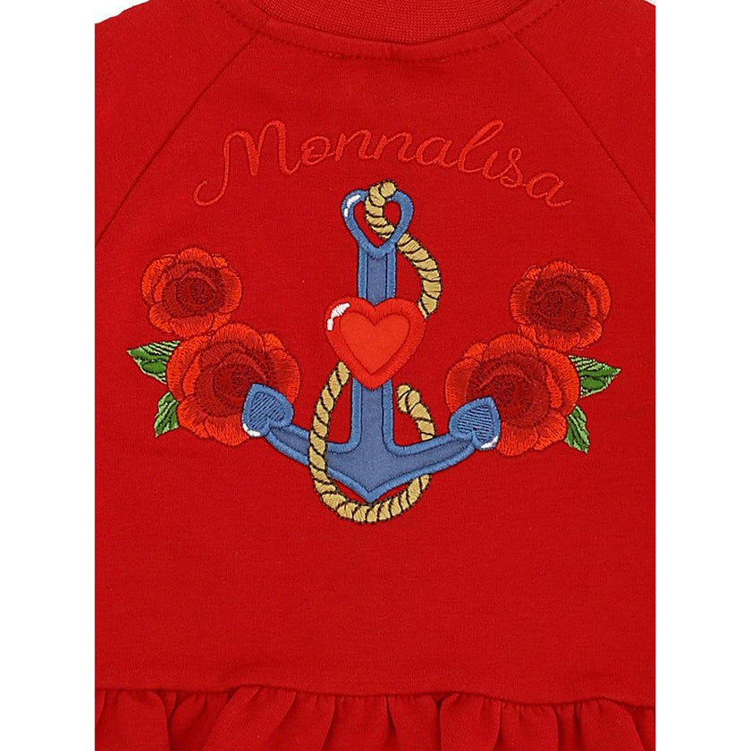 Red Embroidered Anchor Sweater