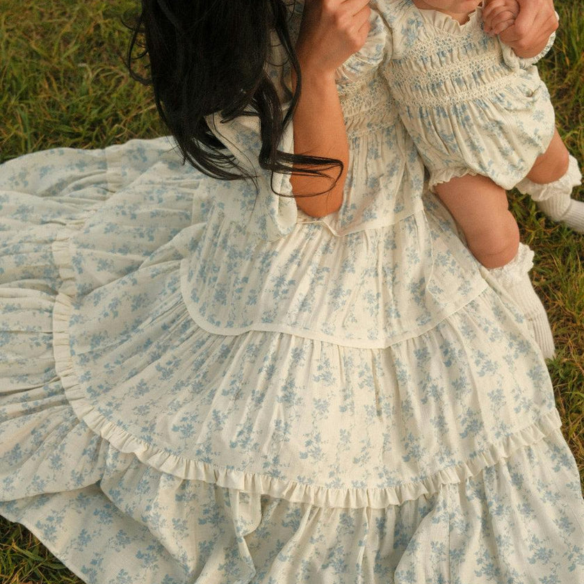 Roselyn Dress in Ivory Porcelain Fleur