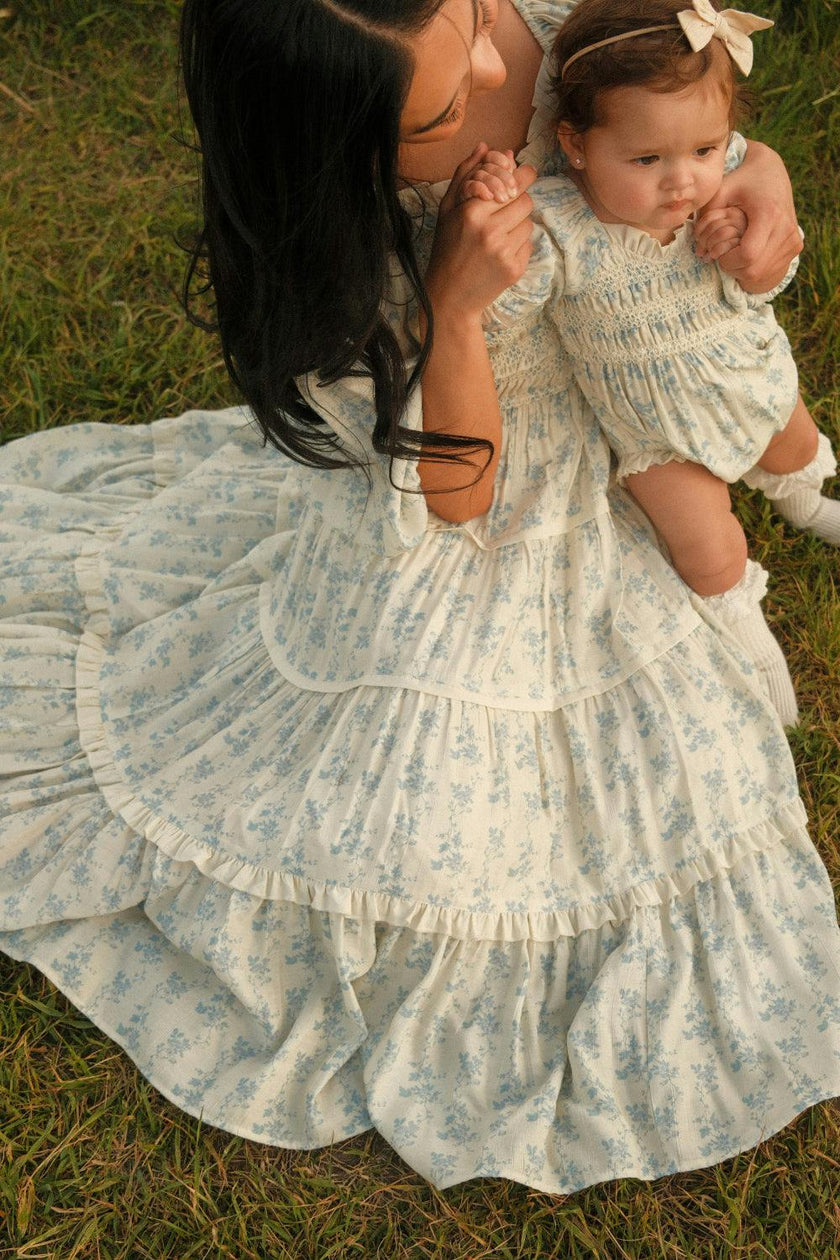 Roselyn Dress in Ivory Porcelain Fleur