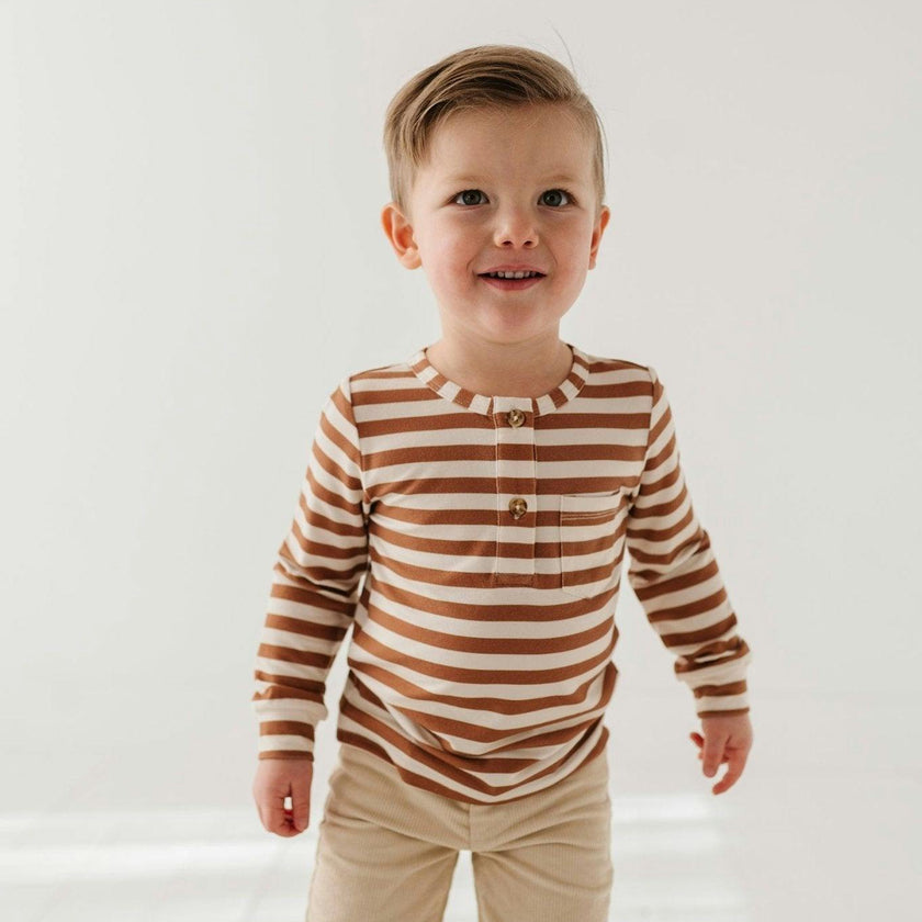 Boy's Long Sleeve Henley Shirt