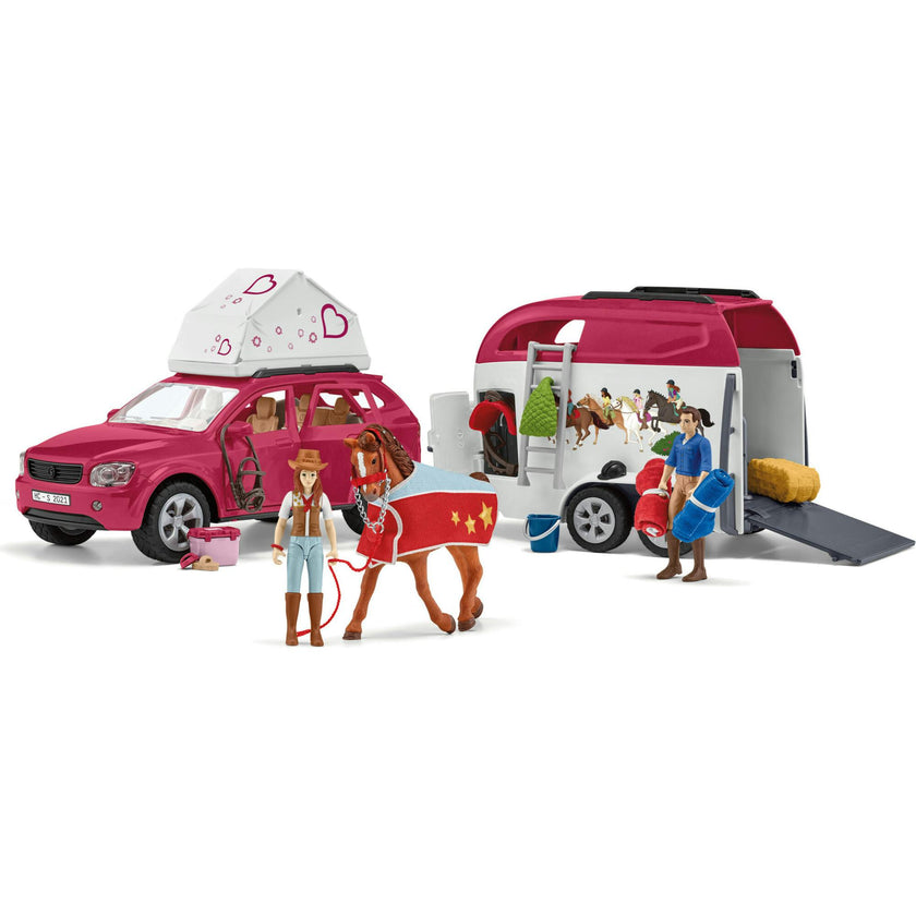 Schleich Club: Adventures With Car & Trailer - 18 Piece Playset