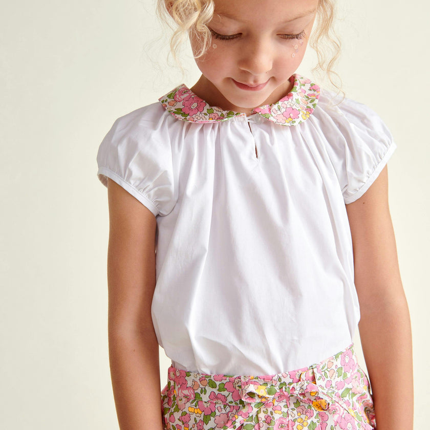 Made With Liberty Fabric Girls blouse Rose