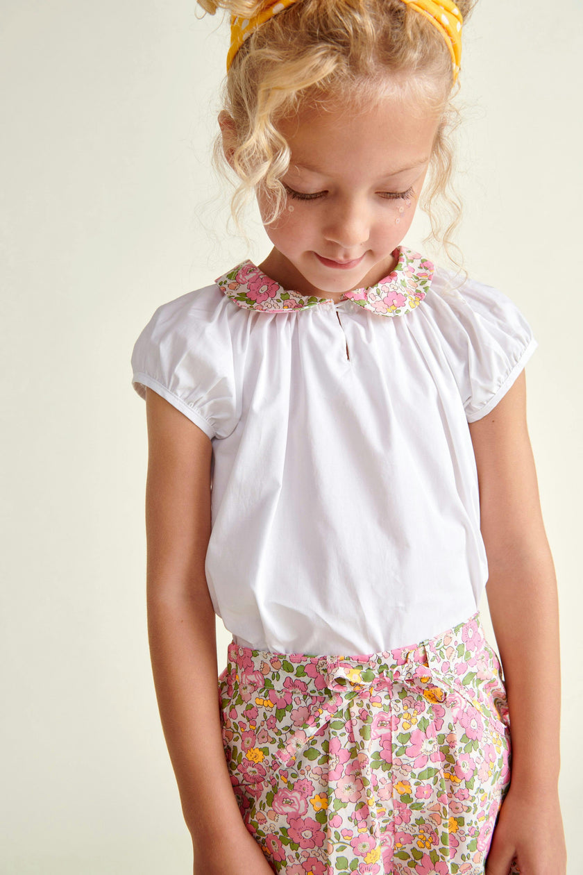Made With Liberty Fabric Girls blouse Rose