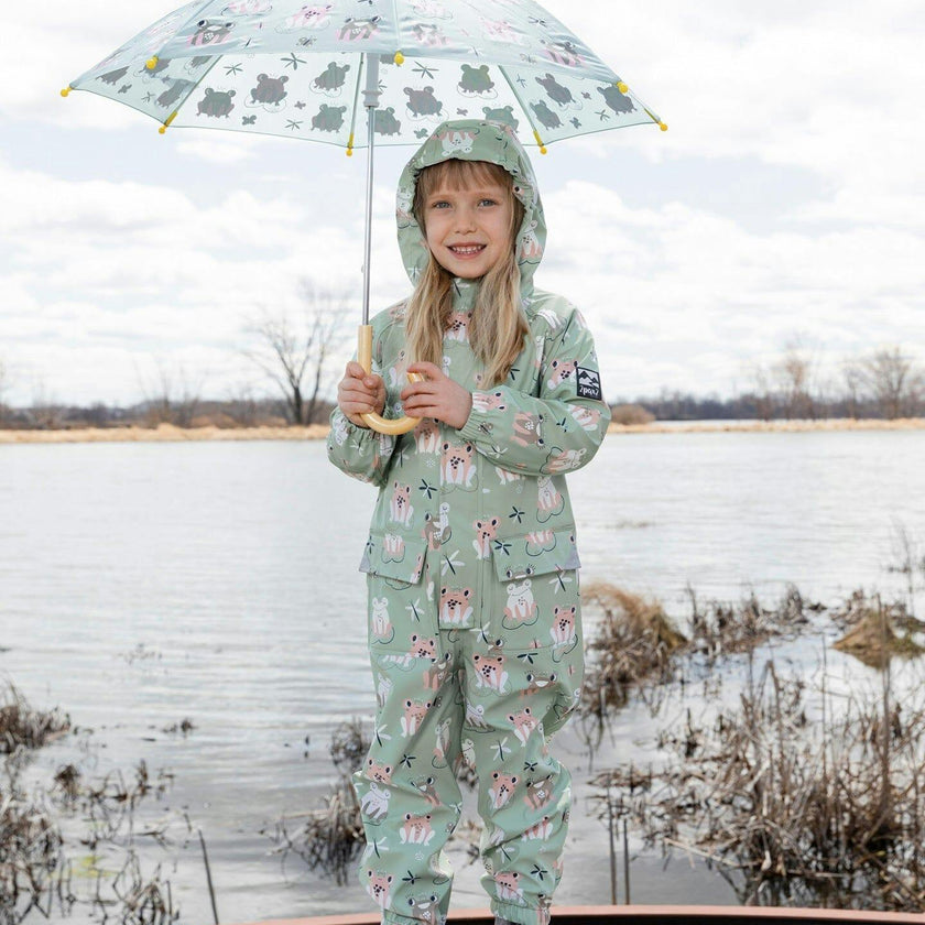 Rain One-Piece In Polyurethane Green Print