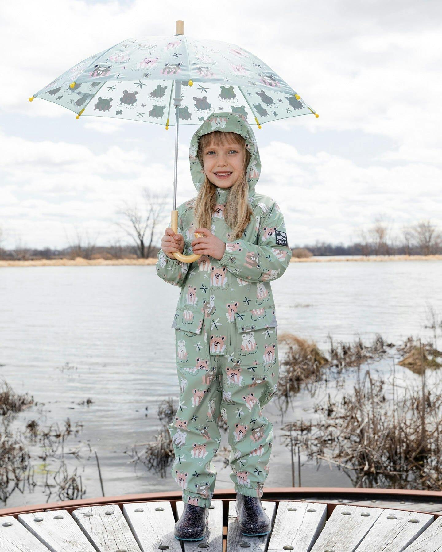 Rain One-Piece In Polyurethane Green Print