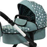 Bayer Design Dolls: Pram Xeo - Stars Green & White